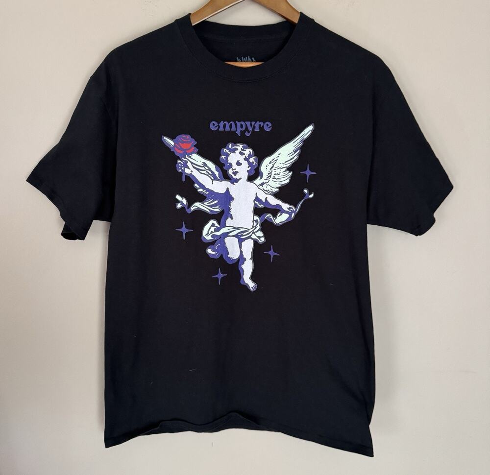 Empyre Angel Cherub Graphic T-Shirt Black Large
